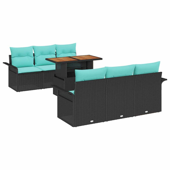 Set de canapele pentru grădină 7 pcs Negru Rattan poli - WALTI WALTI