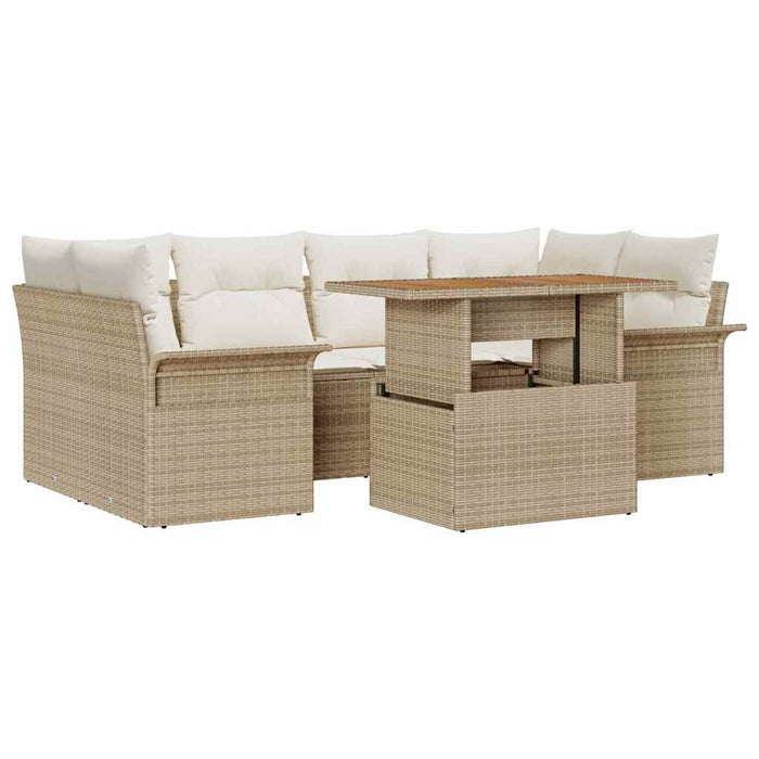 Set de canapele pentru grădină 7 buc. Bej Rattan poli - WALTI WALTI