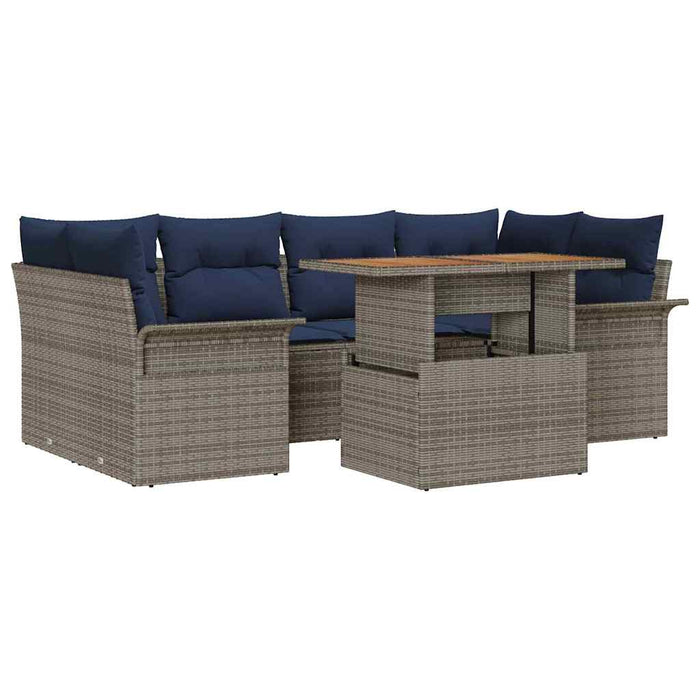 Set de canapele pentru grădină 7 pcs Gri Rattan poli - WALTI WALTI