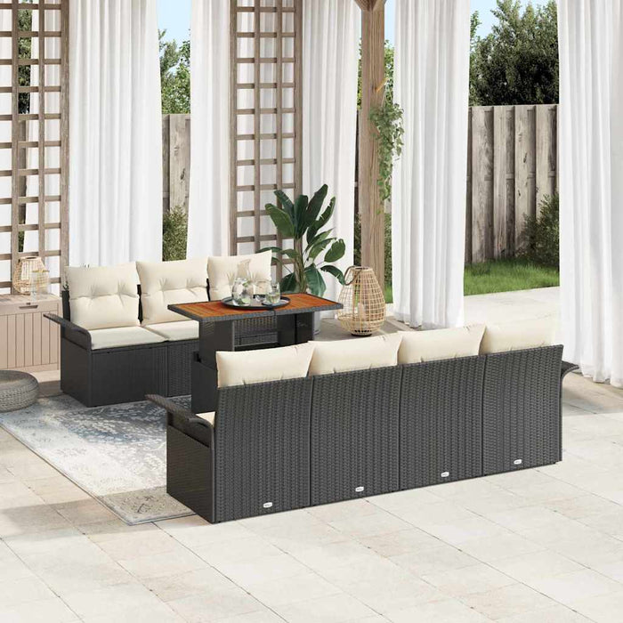 Set de canapele pentru grădină 8 pcs Negru Rattan poli - WALTI WALTI
