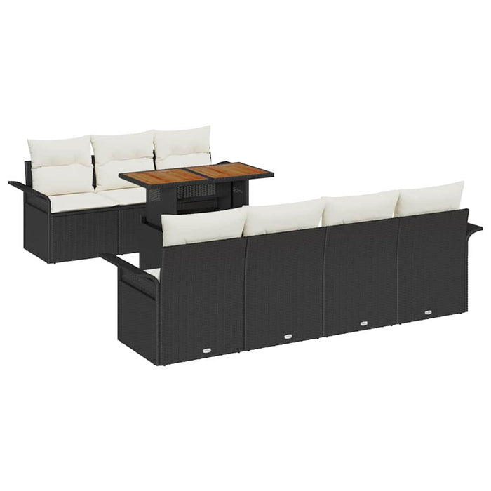 Set de canapele pentru grădină 8 pcs Negru Rattan poli - WALTI WALTI