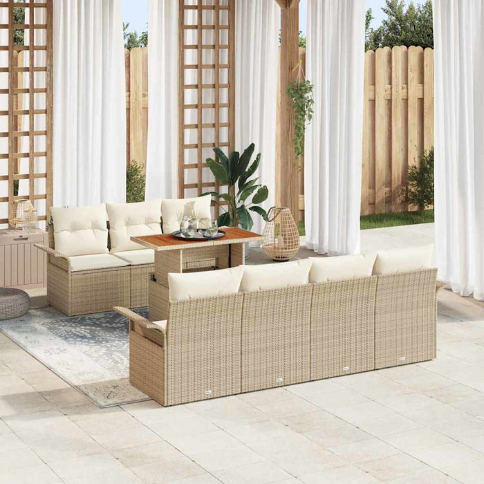 Set de canapele pentru grădină 8 pcs Bej Rattan poli - WALTI WALTI