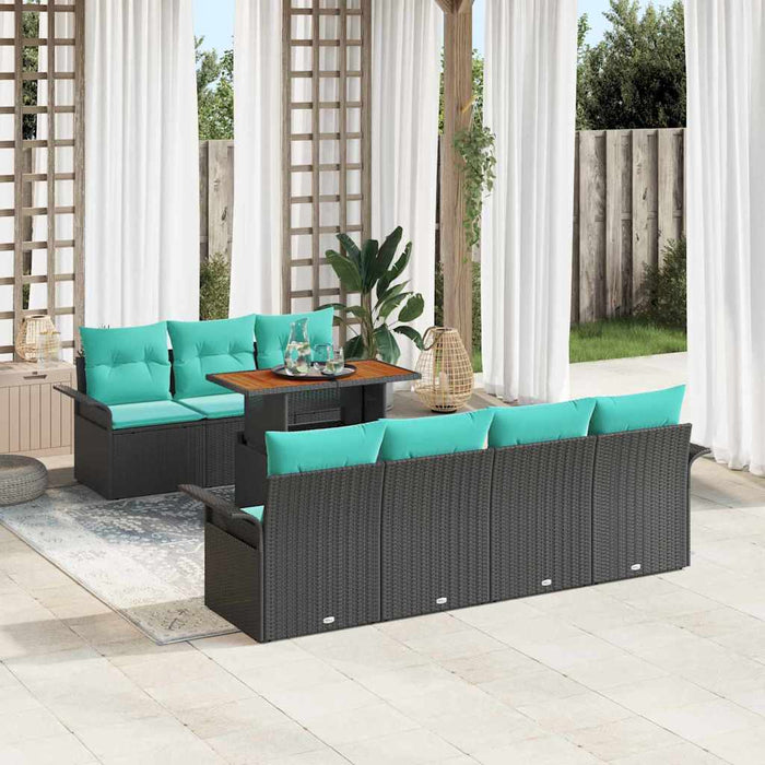 Set de canapele pentru grădină 8 pcs Negru Rattan poli - WALTI WALTI