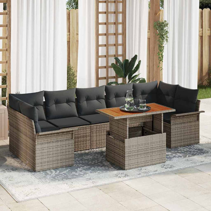 Set de canapele pentru grădină 8 pcs Gri Rattan poli - WALTI WALTI