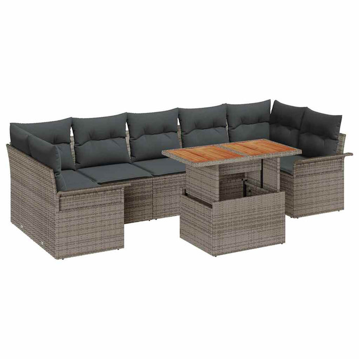 Set de canapele pentru grădină 8 pcs Gri Rattan poli - WALTI WALTI