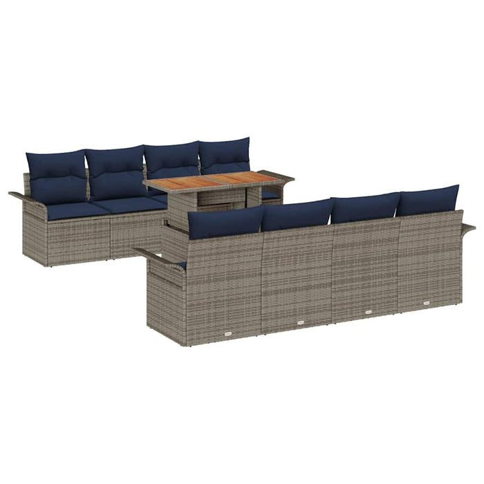 Set de canapele pentru grădină 9 pcs Gri Rattan poli - WALTI WALTI
