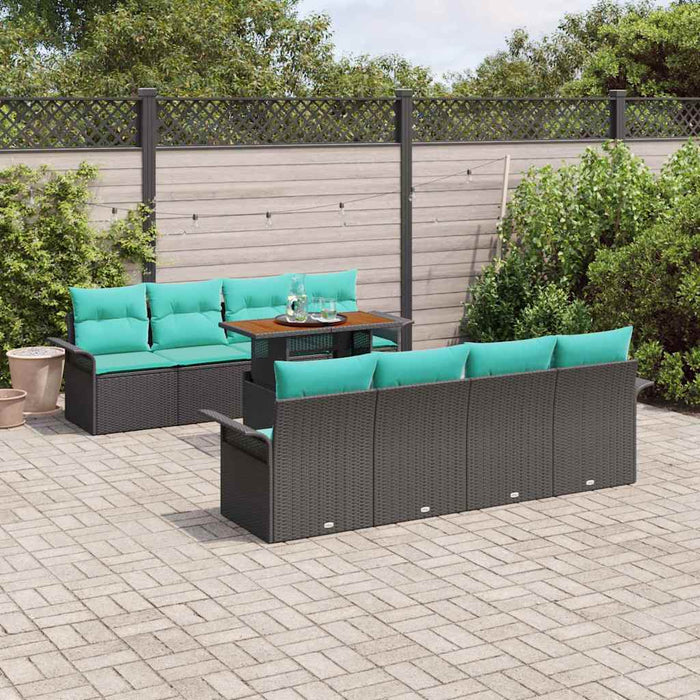 Set de canapele pentru grădină 9 pcs Negru Rattan poli - WALTI WALTI