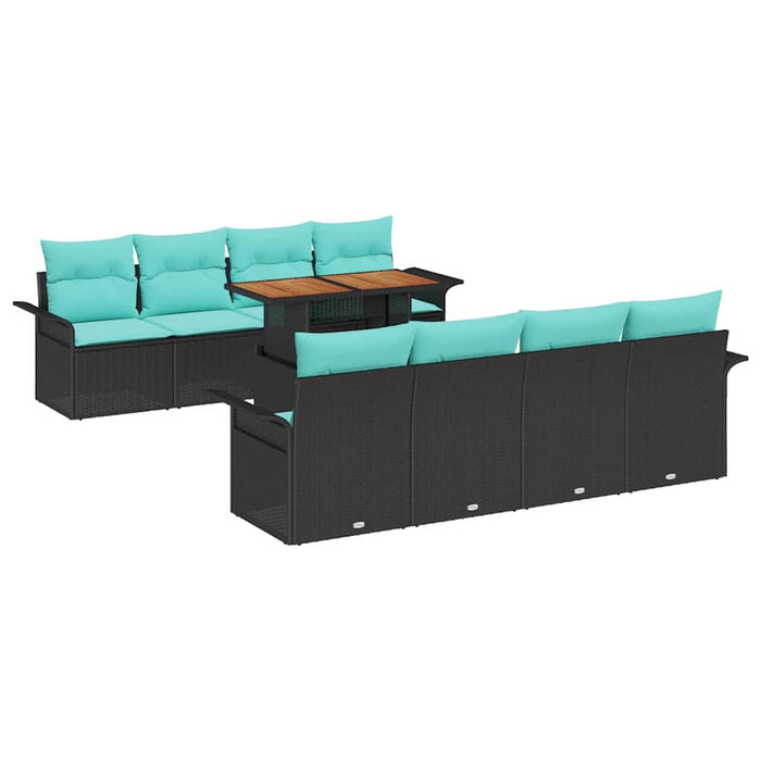 Set de canapele pentru grădină 9 pcs Negru Rattan poli - WALTI WALTI