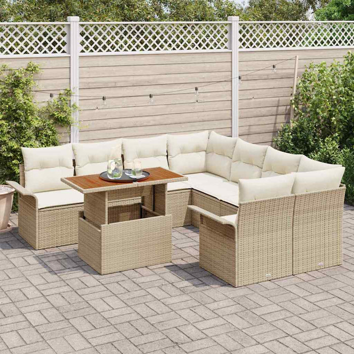 Set de canapele pentru grădină 9 pcs Bej Rattan poli - WALTI WALTI