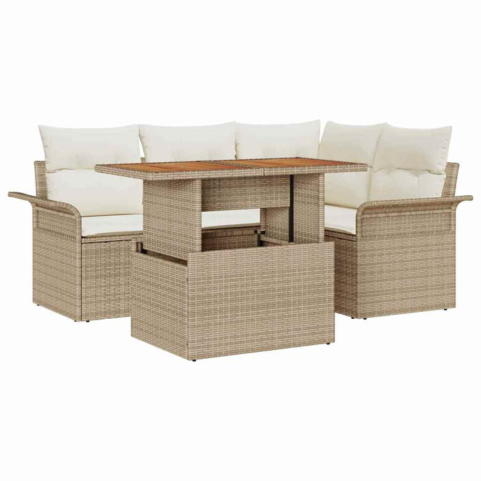 Set de canapele pentru grădină 5 buc. Bej Rattan poli - WALTI WALTI