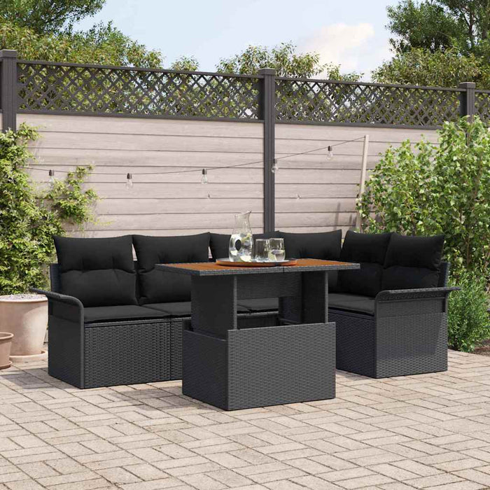 Set de canapele pentru grădină 6 pcs Negru Rattan poli - WALTI WALTI