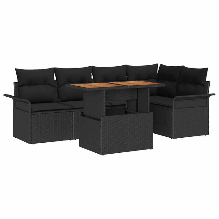 Set de canapele pentru grădină 6 pcs Negru Rattan poli - WALTI WALTI