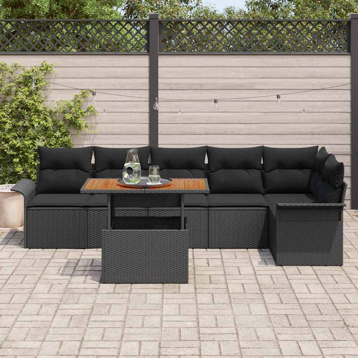 Set de canapele pentru grădină 7 pcs Negru Rattan poli - WALTI WALTI