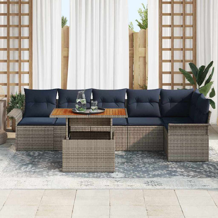 Set de canapele pentru grădină 7 pcs Gri Rattan poli - WALTI WALTI