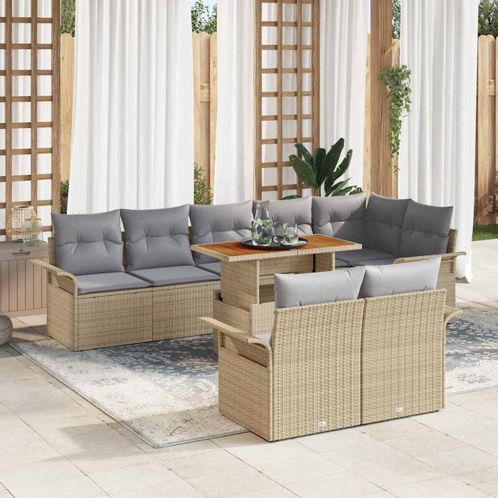 Set de canapele pentru grădină 9 pcs Bej Rattan poli - WALTI WALTI