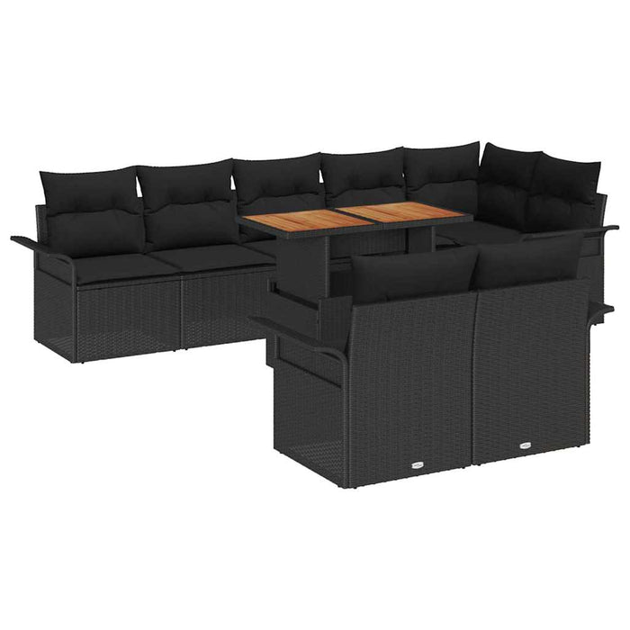 Set de canapele pentru grădină 9 pcs Negru Rattan poli - WALTI WALTI