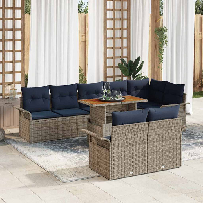 Set de canapele pentru grădină 9 pcs Gri Rattan poli - WALTI WALTI