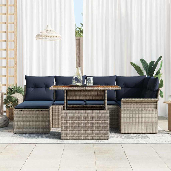 Set de canapele pentru grădină 7 pcs Gri Rattan poli - WALTI WALTI