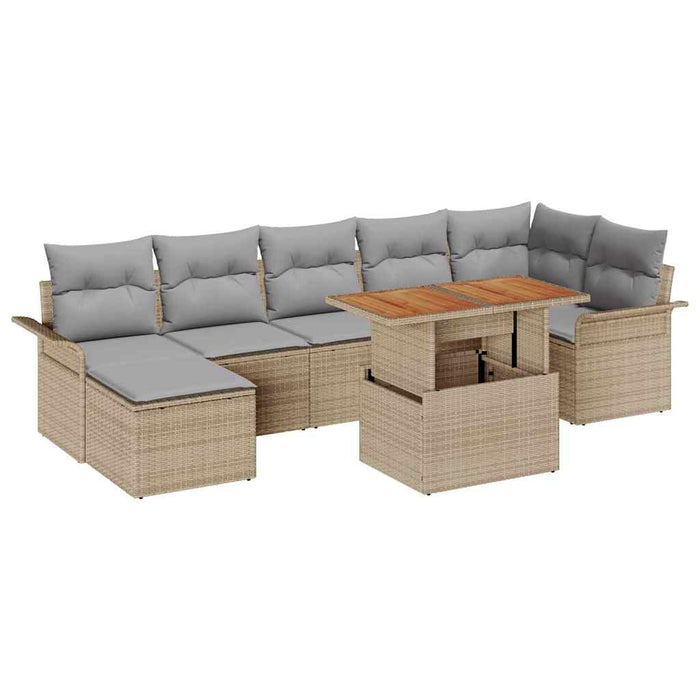 Set de canapele pentru grădină 8 pcs Bej Rattan poli - WALTI WALTI