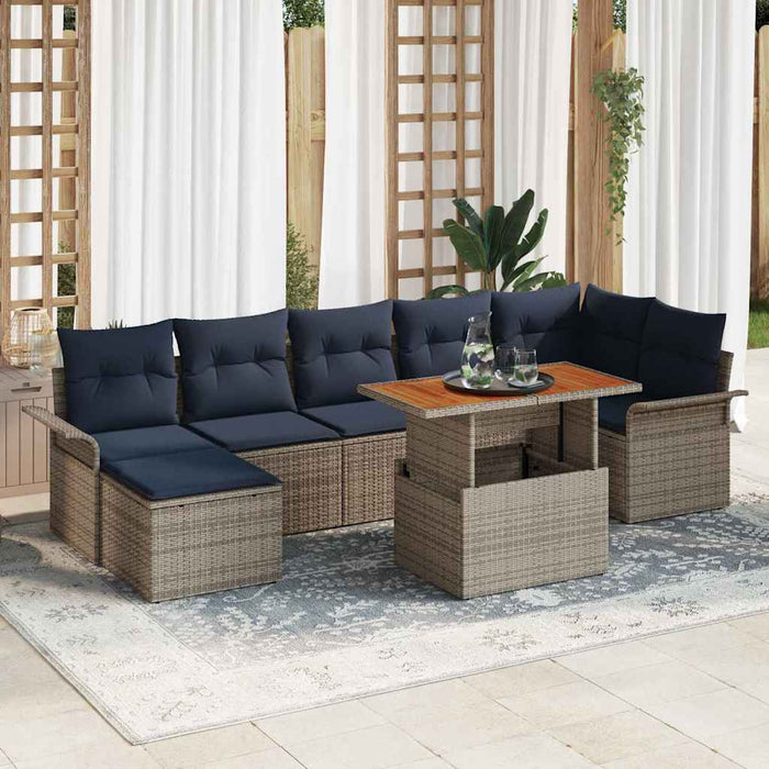 Set de canapele pentru grădină 8 pcs Gri Rattan poli - WALTI WALTI