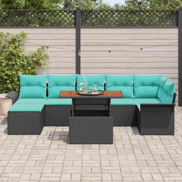 Set de canapele pentru grădină 8 pcs Negru Rattan poli - WALTI WALTI