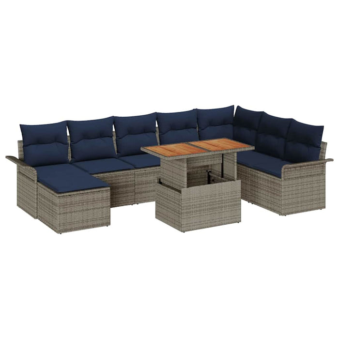 Set de canapele pentru grădină 9 pcs Gri Rattan poli - WALTI WALTI
