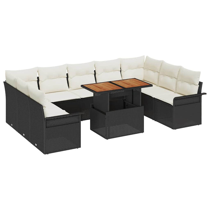 Set de canapele pentru grădină 10 pcs Negru Rattan poli - WALTI WALTI