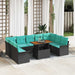 Set de canapele pentru grădină 10 pcs Negru Rattan poli - WALTI WALTI
