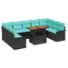 Set de canapele pentru grădină 10 pcs Negru Rattan poli - WALTI WALTI