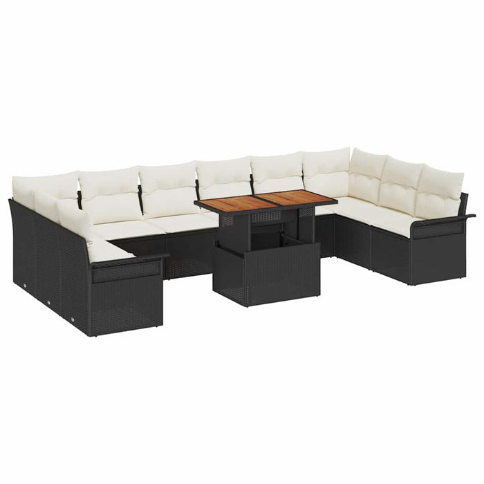 Set de canapele pentru grădină 11 pcs Negru Rattan poli - WALTI WALTI
