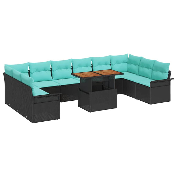 Set de canapele pentru grădină 11 pcs Negru Rattan poli - WALTI WALTI