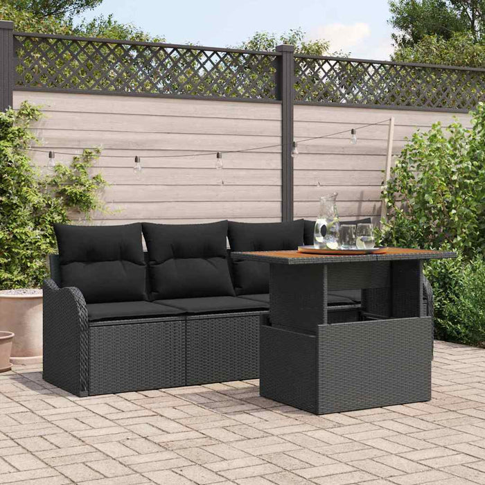 Set de canapele pentru grădină 5 pcs Negru Rattan poli - WALTI WALTI