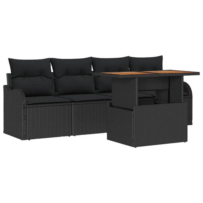 Set de canapele pentru grădină 5 pcs Negru Rattan poli - WALTI WALTI