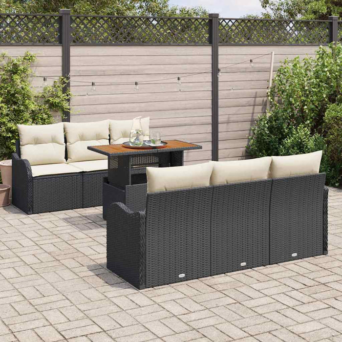 Set de canapele pentru grădină 7 pcs Negru Rattan poli - WALTI WALTI
