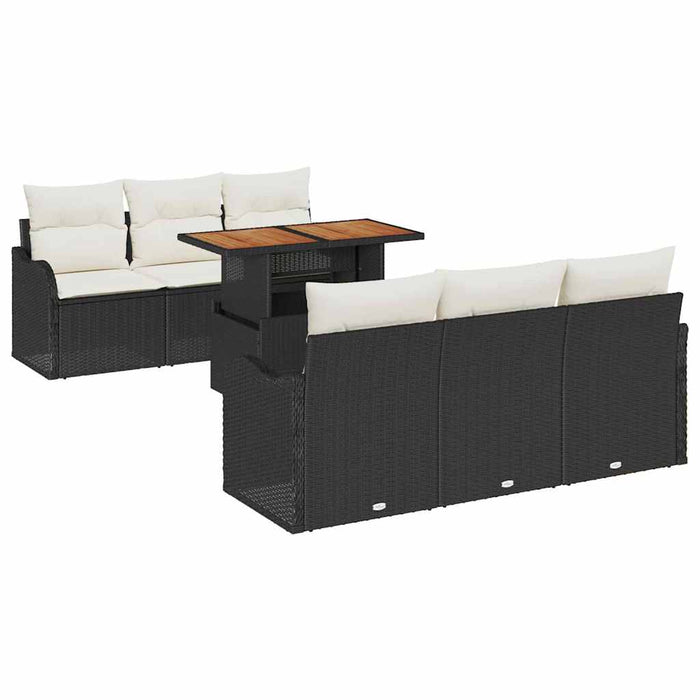 Set de canapele pentru grădină 7 pcs Negru Rattan poli - WALTI WALTI