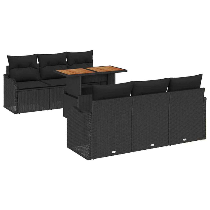 Set de canapele pentru grădină 7 pcs Negru Rattan poli - WALTI WALTI
