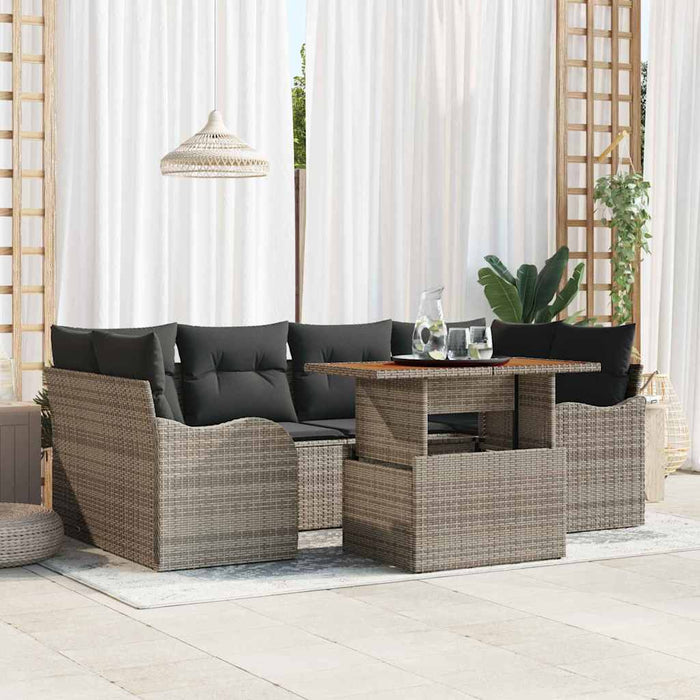 Set de canapele pentru grădină 7 pcs Gri Rattan poli - WALTI WALTI