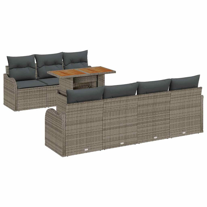 Set de canapele pentru grădină 8 pcs Gri Rattan poli - WALTI WALTI