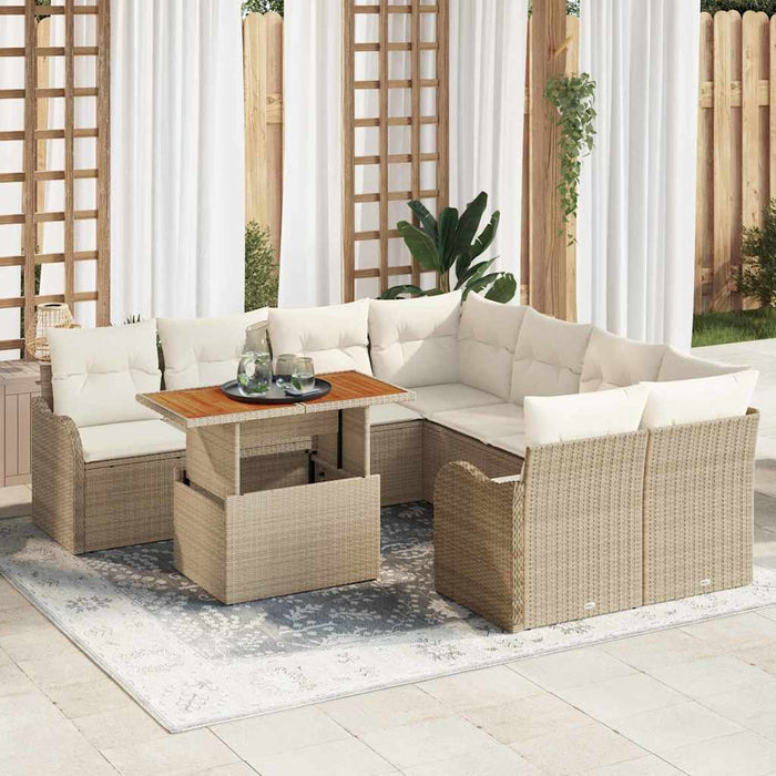 Set de canapele pentru grădină 9 pcs Bej Rattan poli - WALTI WALTI