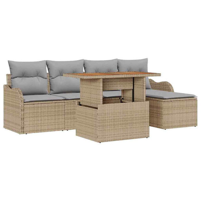 Set de canapele pentru grădină 6 pcs Bej Rattan poli - WALTI WALTI