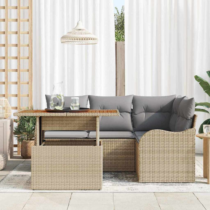 Set de canapele pentru grădină 5 pcs Bej Rattan poli - WALTI WALTI