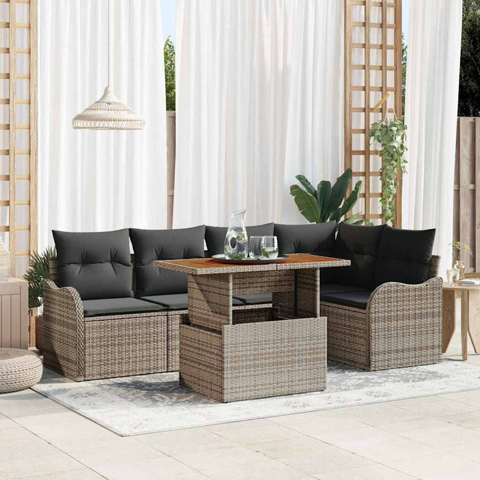 Set de canapele pentru grădină 6 pcs Gri Rattan poli - WALTI WALTI