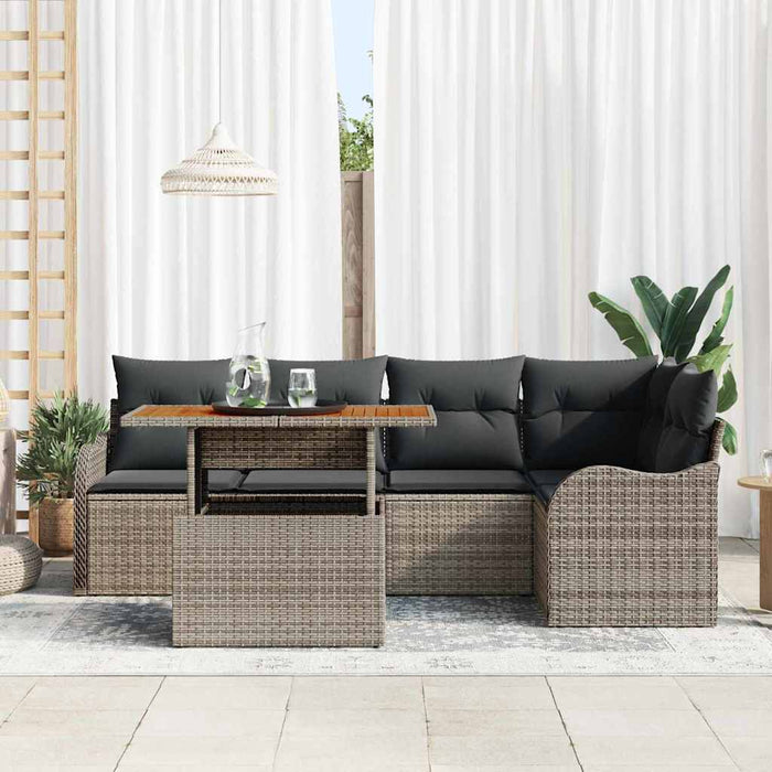 Set de canapele pentru grădină 6 pcs Gri Rattan poli - WALTI WALTI