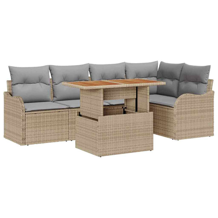 Set de canapele pentru grădină 6 pcs Bej Rattan poli - WALTI WALTI