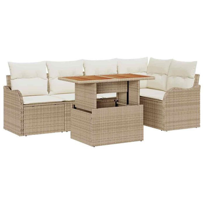Set de canapele pentru grădină 6 pcs Bej Rattan poli - WALTI WALTI