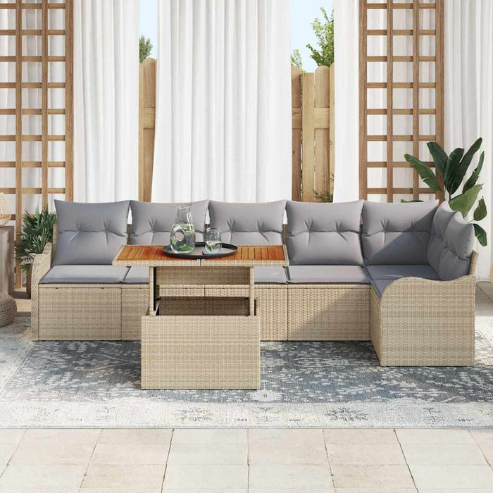 Set de canapele pentru grădină 7 pcs Bej Rattan poli - WALTI WALTI