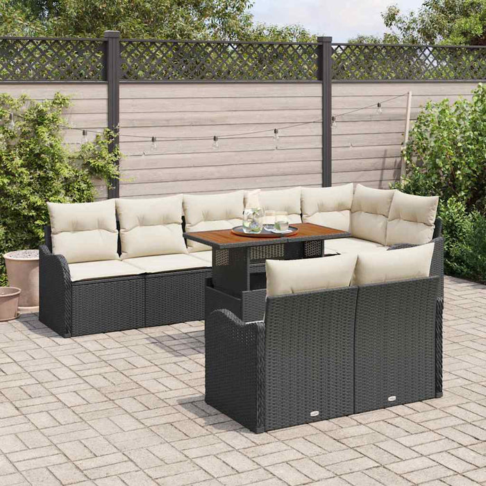 Set de canapele pentru grădină 9 pcs Negru Rattan poli - WALTI WALTI