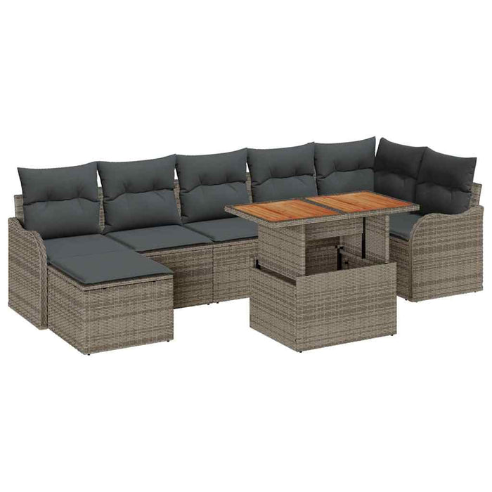 Set de canapele pentru grădină 8 pcs Gri Rattan poli - WALTI WALTI