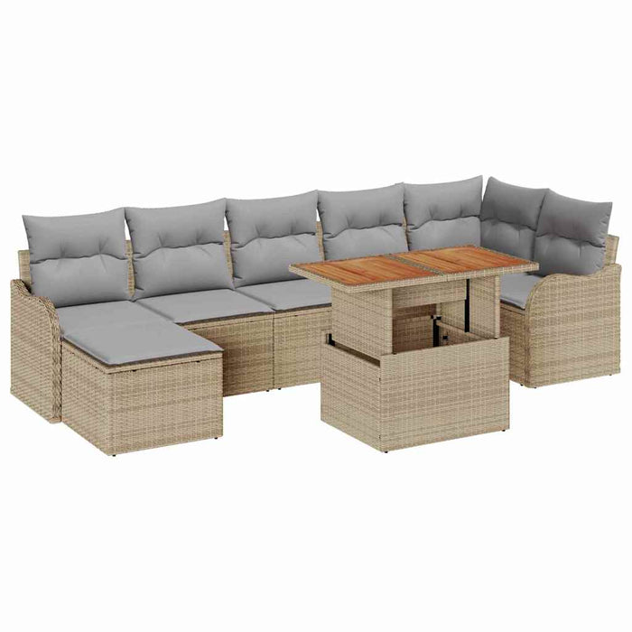 Set de canapele pentru grădină 8 pcs Bej Rattan poli - WALTI WALTI