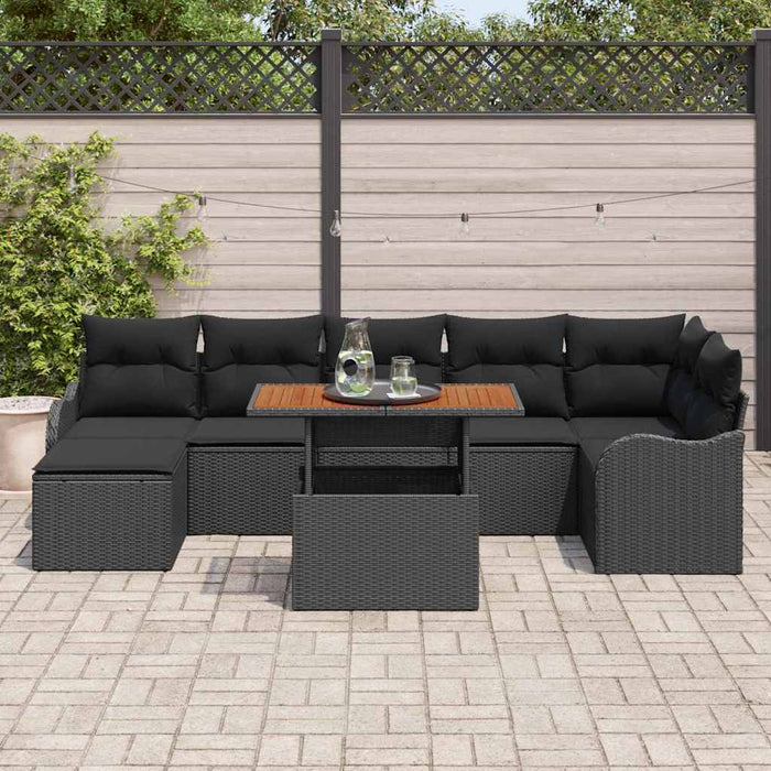 Set de canapele pentru grădină 8 pcs Negru Rattan poli - WALTI WALTI